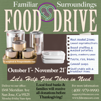 Familiar Surroundings Home Care Food Drive 